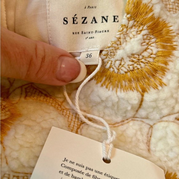 SEZANE -  NWT RARE Harlem Sweatshirt. Lined. Perfect condition. Size 4 - Picture 4 of 14